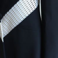 VERSACE Black & White Silk Crepe Jacket - Thumbnail 3