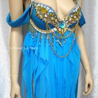 Princess Jasmine Babydoll Dress Cosplay Dance Costume Rave Bra Rave Wear Halloween Burlesque Show Girl - Thumbnail 1