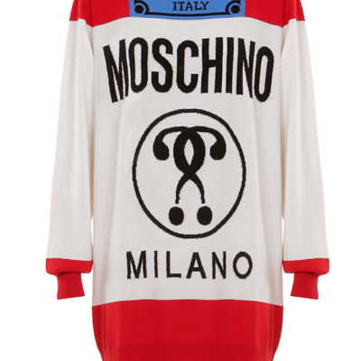 Moschino color block logo dress