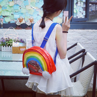 Lovely rainbow transparent backpack - Thumbnail 2