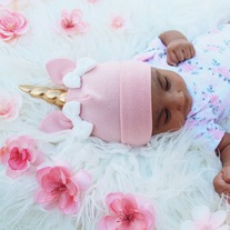 Unicorn Hat & Bloomers Set - Pink - Thumbnail 1