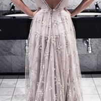 Lace Prom Dresses V-Neck Backless Prom Dresses Evening Party Dresses pst1311 - Thumbnail 1