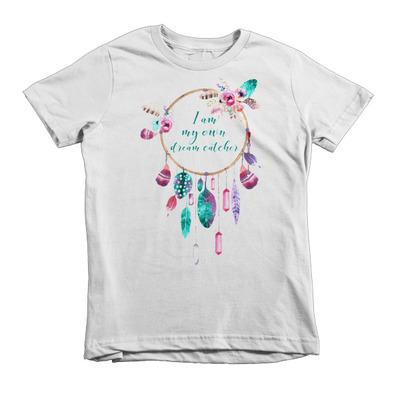 Kid's age 8- 12 "i am my own dream catcher" organic short sleeve t-shirt