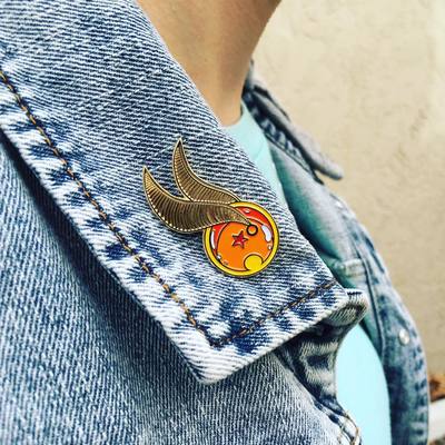 Golden dragon ball snitch pin