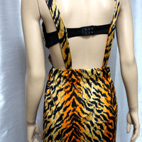 Tiger Monokini Dress Bra Cosplay Dance Costume Rave Bra Rave Wear Halloween Burlesque Show Girl - Thumbnail 4