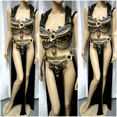 Umbreon Belly Dancer Bra Cosplay Dance Costume Rave Bra Rave Wear Halloween Burlesque Show Girl