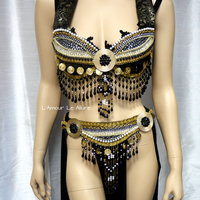 Umbreon Belly Dancer Bra Cosplay Dance Costume Rave Bra Rave Wear Halloween Burlesque Show Girl - Thumbnail 3