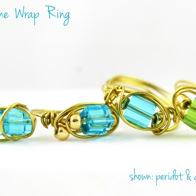 Birthstone wrap ring, swarovski crystals 