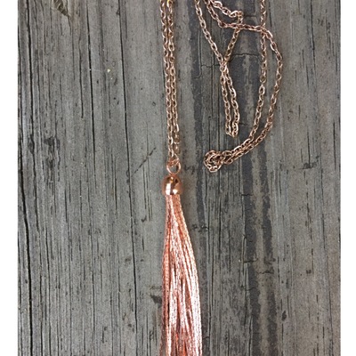 Rose gold tassel necklace