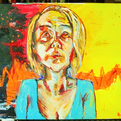 Aliens hear all of our concerts.  a painting by ryan lowrie