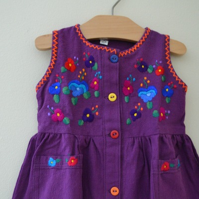 Flower embroidered dress size 0-9 mos.