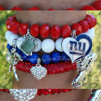 Custom "NY Giants Themed" Wristwear