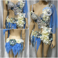 Moon Goddess Fairy Monokini Bra Cosplay Dance Costume Rave Bra Halloween Burlesque Show Girl - Thumbnail 1