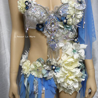 Moon Goddess Fairy Monokini Bra Cosplay Dance Costume Rave Bra Halloween Burlesque Show Girl - Thumbnail 4