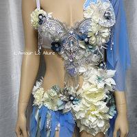 Moon Goddess Fairy Monokini Bra Cosplay Dance Costume Rave Bra Halloween Burlesque Show Girl - Thumbnail 5