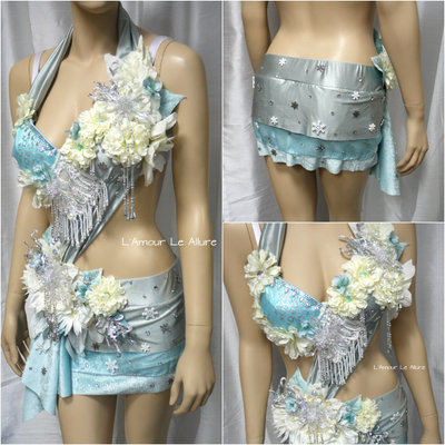 Winter fairy monokini bra costume cosplay dance rave bra halloween burlesque show girl