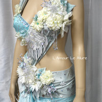 Winter Fairy Monokini Bra Costume Cosplay Dance Rave Bra Halloween Burlesque Show Girl - Thumbnail 1