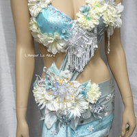 Winter Fairy Monokini Bra Costume Cosplay Dance Rave Bra Halloween Burlesque Show Girl - Thumbnail 3