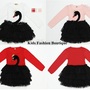 Girls Beautiful Red & Black Swan Dress-1