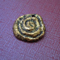 Gold Leafed Handmade Paper Mache Pendants, Set of 2 - Thumbnail 2