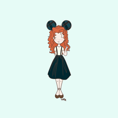 Disneybound merida fan (color options)