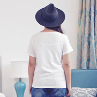 XL-4XL White/Black Gauze Collar Tee SP166908 - Thumbnail 2