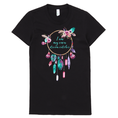 Women's "I am my own dream catcher" Organic Short Sleeve Shirt (in black)