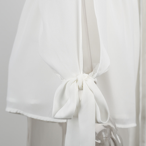 White Shorts Top Set With Slit Sleeve