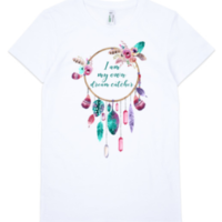 Women's "I am my own dream catcher" Organic Short Sleeve Shirt (in black) - Thumbnail 1