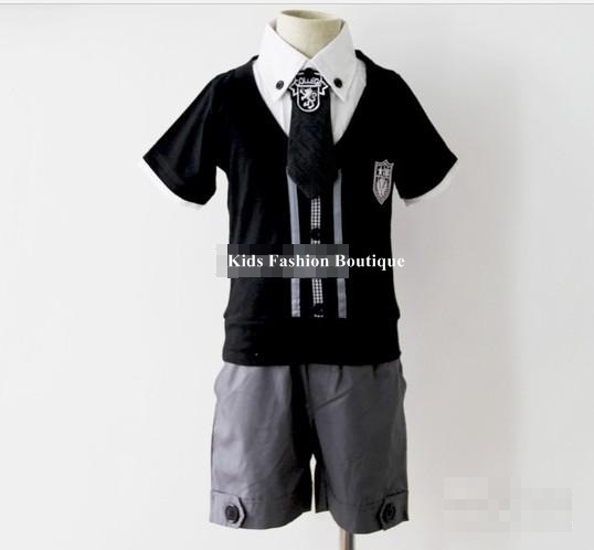Boys 3-Pieces Black/Grey Outfit