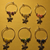 Star Wine Glass Charm Set