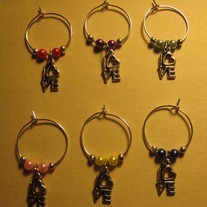 L<3VE Wine Glass Charm Set