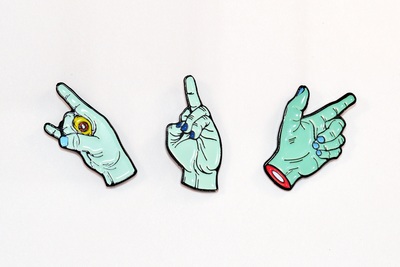 The Idle Hands Enamel Pin Set