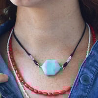 Amazonite Choker, Short Summer Necklace, Pale Blue Stone Necklace, Rocks and Minerals, Reiki Jewelry - Thumbnail 2