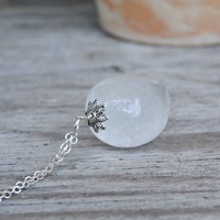 Crystal Quartz Necklace, Clear Quartz Necklace, Jewelry, Tumbled Stone Necklace, Crystals, Summer Jewelry - Thumbnail 4