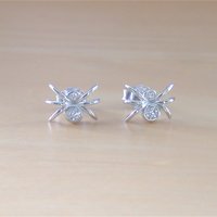 925 Crystal Zirconia Spider Earrings/Cz Spider Stud Earrings/Spider Jewellery/Spider Jewelry/Haloween Earrings/Spider Studs/Haloween Jewelry - Thumbnail 2