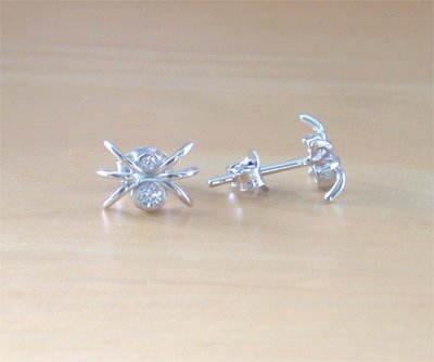 925 Crystal Zirconia Spider Earrings/Cz Spider Stud Earrings/Spider Jewellery/Spider Jewelry/Haloween Earrings/Spider Studs/Haloween Jewelry