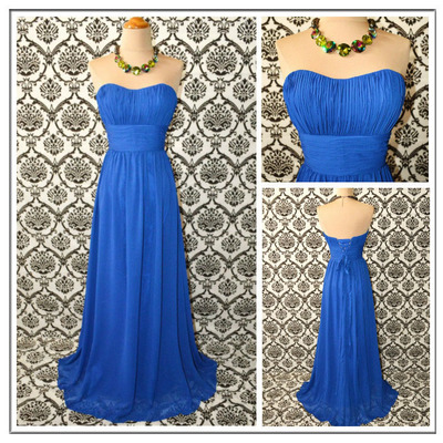 Royal blue bridesmaid dress, strapless bridesmaid dress, cheap bridesmaid dress, simple bridesmaid dress,bd1068 - Thumbnail 2