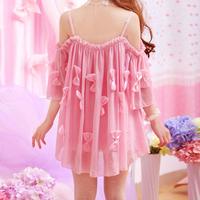 Bowknots Chiffon Pink Blouse - Thumbnail 1