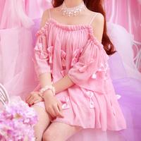 Bowknots Chiffon Pink Blouse - Thumbnail 2
