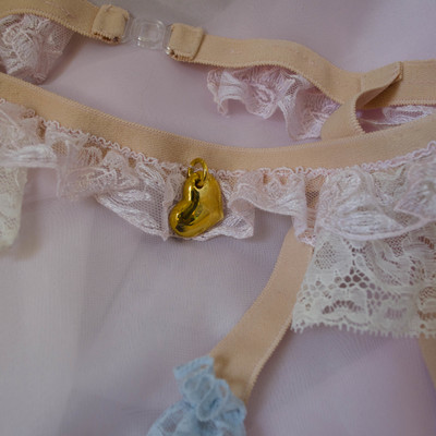 Pastel suspender belt