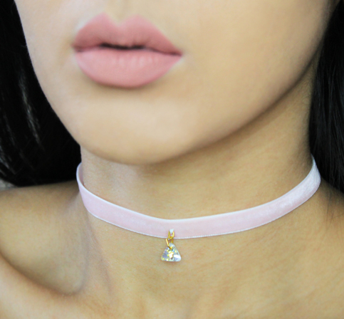 Mini Triangle Choker (Baby Pink)