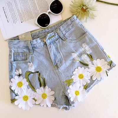 Daisy denim shorts