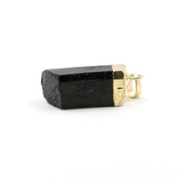 Natural Black Tourmaline Gem Stone Pendant - Thumbnail 2