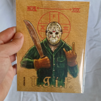 Religious Horror Icon-Jason Voorhees-T.G.I.F.-Friday the 13th-5"x7" Print - Thumbnail 2