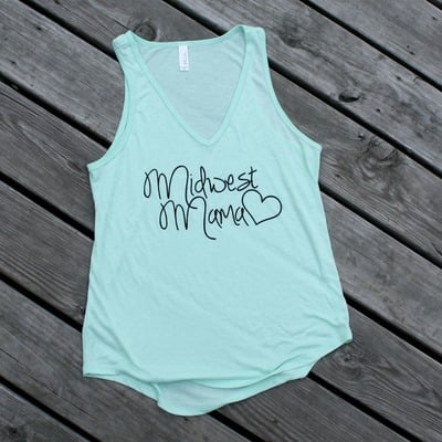 Midwest mama v-neck tank*more colors*