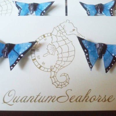 Origami butterfly studs: blue morpho - Thumbnail 5