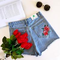 Vintage Rose Denim Shorts - Thumbnail 2