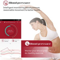 Bluetooth Fitness Wristband Heart Rate Blood Pressure Mood Monitor Sleep Tracker (Red) - Thumbnail 1
