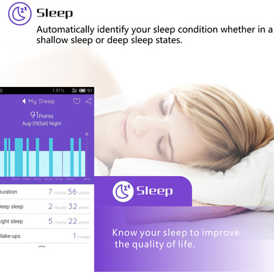 Bluetooth fitness wristband heart rate blood pressure mood monitor sleep tracker (red)